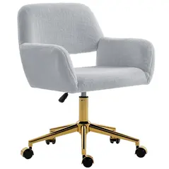 HOMCOM Faux Fur Rabbit Chair - Grey - 1