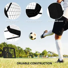 HOMCOM Football Training Net Target Goal, with Adjustable Angles - Black - 6