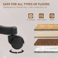 HOMCOM Faux Leather Office Chair - Charcoal Grey - 6