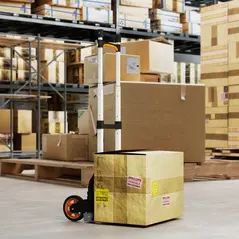 HOMCOM Folding Sack Truck, 70kg Lightweight Hand Truck with Wheels, Foldable Trolley Cart with Telescoping Handle for Warehouse, Office, Luggage, Silver Tone - 2