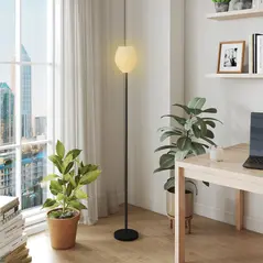 HOMCOM Flower Floor Lamp for Living Room, 3D Printed Modern Standing Lamp with Rose Shade, 3 Colour Temperature & Foot Switch, Minimalist Tall Pole Lampshade for Bedroom, Office, White - 2