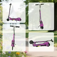 HOMCOM Foldable Electric Kids Scooter, Ride-on for Ages 7-14 Years, Purple - 9