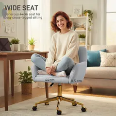 HOMCOM Faux Fur Rabbit Chair - Grey - 4