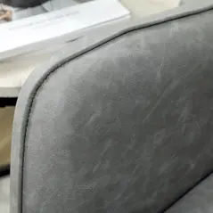 HOMCOM Faux Leather Marble-Effect Two-Seater Sofa - Grey - 9