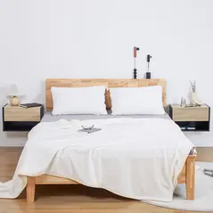 HOMCOM Floating Bedside Table Set of 2, Wall Mounted Bedside Cabinet with Drawer and Open Shelf, Modern Nightstand for Bedroom, 46 x 30 x 30 cm, Oak Tone - 6