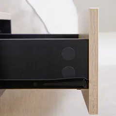 HOMCOM Floating Bedside Table Set of 2, Wall Mounted Bedside Cabinet with Drawer and Open Shelf, Modern Nightstand for Bedroom, 46 x 30 x 30 cm, Oak Tone - 9