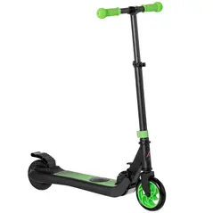 HOMCOM Folding Electric Scooter with Brake, for Ages 6+ Years, 8km/h Maximum Speed, Green - 1