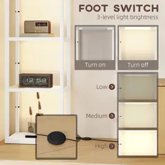 HOMCOM Four-Shelf Floor Lamp - White - 5