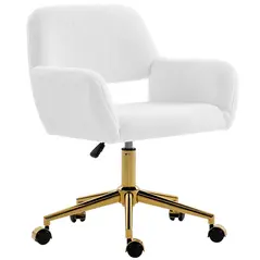 HOMCOM Faux Fur Rabbit Chair - Cream White - 1