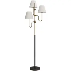 HOMCOM Floor Lamp, 165 cm Tall Standing Lamp with 3 Light and Foot Switch for Living Room, Bedroom, Bedside, Office, E27 Base Without Bulb (40W Max) - 1