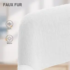 HOMCOM Faux Fur Rabbit Chair - Cream White - 6