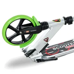 HOMCOM Folding Kick Scooter, Adjustable Ride On Scooter with 200mm Big Wheels and Double Shock Absorption, Urban Scooter for 14+ Teens Adult, Green - 9