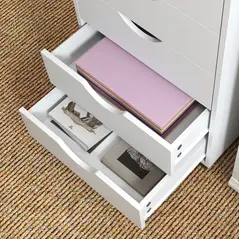 HOMCOM Five-Drawer Filing Cabinet - White - 9