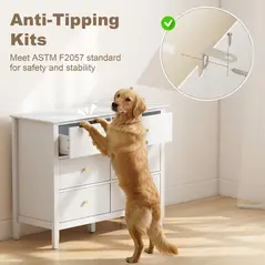 HOMCOM Fluted Dresser, 6 Drawer Chest of Drawers for Bedroom, Living Room, Hallway, Closet, White - 5