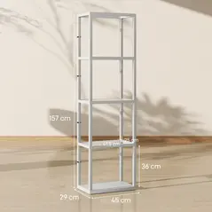 HOMCOM Four-Shelf Floor Lamp - Grey - 3