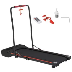 HOMCOM Foldable Walking Machine Treadmill 1-6km/h with LED Display & Remote Control Exercise Fitness for Home Office - 1