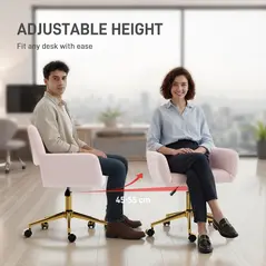 HOMCOM Faux Fur Rabbit Chair - Light Pink - 7