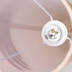 HOMCOM Floor Lamp for Living Room, 120cm Modern Standing Lamp with Linen Shade and Wooden Base, Cream - 8