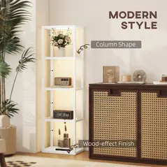 HOMCOM Four-Shelf Floor Lamp - White - 8