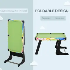 HOMCOM Folding Multi Gaming Table 4 in 1 Hockey, Football Table, Table Tennis, Billiards For Play Fun - 7