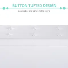 HOMCOM Folding Faux Leather Storage Cube Ottoman Bench Seat PU Rectangular Footrest Stool Box (Cream White) - 4