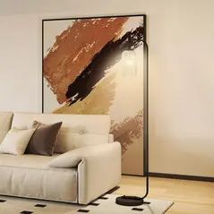 HOMCOM Floor Lamp for Living Room with Glass Lampshade, Modern Standing Lamp with Foot Switch for Bedroom, Bulb not Included, Black - 8