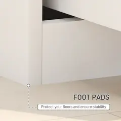 HOMCOM High Gloss Bedside Table Set of 2 - White - 6