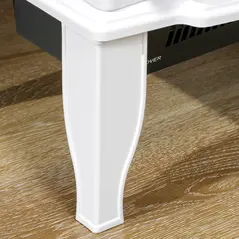 HOMCOM Freestanding Electric Fireplace, Electric Log Burner with LED Flame Effect, Overheating Safety System, 1000W/2000W White - 9