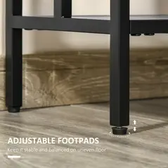 HOMCOM Industrial Console Table with Storage Shelf, Narrow Hallway Dressing Desk with Metal Frame for Living Room, Bedroom, Grey and Black - 7