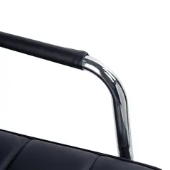 HOMCOM Home Office Chair and Computer Desk Set, Faux Leather Desk Chair with Swivel Wheels, Study Desk with Storage Shelf, Black - 8