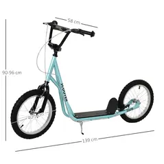 HOMCOM Kick Scooters for Kids with Adjustable Height, Anti-Slip Deck, Dual Brakes, Rubber Tyres, for Boys and Girls Aged 5+ Years Old - Blue - 3