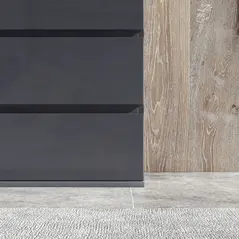 HOMCOM High Gloss Chest of Drawers, 4-Drawer Storage Cabinets, Modern Dresser for Bedroom, Grey - 8