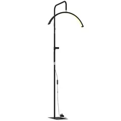 HOMCOM Half Moon Lash Light, Beauty Floor Lamp with 350° Rotatable Head, 7 Colour Temperature and Phone Holder, Dimmable Standing Lamp for Eyelash Extension, Tattoo, Nails, Skincare, Black - 1