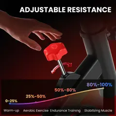 HOMCOM Indoor Upright Exercise Bike Machine, with Adjustable Seat, Resistance, Handlebar, LCD Display - 4