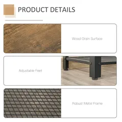 HOMCOM Industrial Console Table，Entryway Table w/Bottom Mesh Shelf Metal Frame Vintage Sofa Table for Hallway, Living Room, Rustic Brown - 5