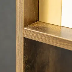 HOMCOM Industrial Style Storage Shelf, Bookcase, Bookshelf with 6 Compartments, Freestanding Shelving Unit for Living Room, Home Study, Rustic Brown - 9