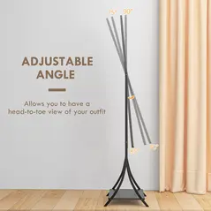 HOMCOM Free Standing Dressing Mirror, Full Length Mirror with Adjustable Angle, Storage Shelf for Living Room, Bedroom, Hallway - 4