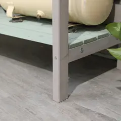 HOMCOM Garden Potting Table with Sink, Blackboard and Drawer, Wooden Planting Work Bench Workstation Outdoor Tool Storage Shelves - 8