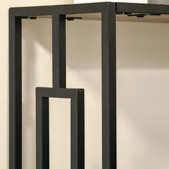 HOMCOM Industrial Console Table with Storage Shelf, Narrow Hallway Dressing Desk with Metal Frame for Living Room, Bedroom, Rustic Brown - 9