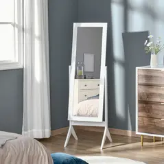 HOMCOM Full Length Mirror, Freestanding Adjustable Angle Dressing Mirror for Bedroom, Living Room, 148 x 47 cm, White - 4