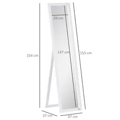 HOMCOM Full Length Mirror for Bedroom, Free Standing Dressing Mirror, Wall Mirror for Living Room, 37 x 154 cm, White - 3