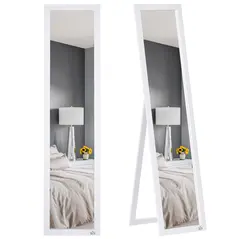 HOMCOM Full Length Mirror for Bedroom, Free Standing Dressing Mirror, Wall Mirror for Living Room, 37 x 154 cm, White - 1