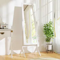 HOMCOM Full Length Mirror, Freestanding Adjustable Angle Dressing Mirror for Bedroom, Living Room, 148 x 47 cm, White - 8
