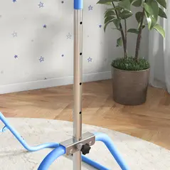 HOMCOM Kids Gymnastic Bar, with Adjustable Height, Foldable Horizontal Bars - Blue - 9