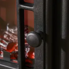 HOMCOM Free standing Electric Fireplace Stove, Fireplace Heater with Realistic Flame Effect, Overheat Safety Protection, 1000W/2000W, Black - 9