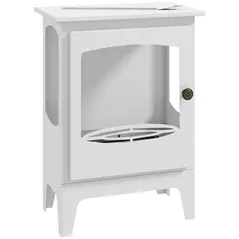 HOMCOM Freestanding Ethanol Fireplace, Steel Bioethanol Fireplace with Stainless Steel Flame Snuffer, 0.9L Tank, 3 Hours Burning Time for Indoor, White - 1