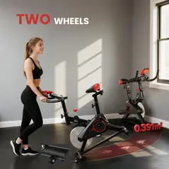 HOMCOM Indoor Upright Exercise Bike Machine, with Adjustable Seat, Resistance, Handlebar, LCD Display - 8