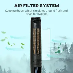 HOMCOM Ice Cooling Tower Fan, Water Conditioner Evaporative Air Cooler Unit with 4 Modes, 3 Speed, Remote Control, Timer, Oscillating for Home Bedroom, Black - 9