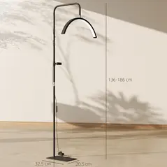 HOMCOM Half Moon Lash Light, Beauty Floor Lamp with 350° Rotatable Head, 7 Colour Temperature and Phone Holder, Dimmable Standing Lamp for Eyelash Extension, Tattoo, Nails, Skincare, Black - 3