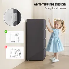 HOMCOM High Gloss Chest of Drawers, 4-Drawer Storage Cabinets, Modern Dresser for Bedroom, Grey - 7